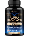 Alfa Lipoic Acid 600mg - ALA Supplement Antioksidant for nerve, energi og metabolisme Support - Ekstra styrke med benfotiamin, B1 & B12 - Lab testet, ikke-GMO & Vegan - 120 kapsler, 2 måneders forsyning