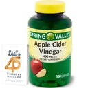 Apple Cider Vinegar 450mg. Spring Valley Apple Cider Vinegar Capsules 450 mg 100 greve, ikke-GMO, Glutenfri Supplement Bundle med Luall 45 Diabetes Dekodet