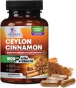 Organisk Ceylon Cinnamon Supplement 1800 mg - Certified Organic Ceylon Cinnamon pulver piller - Energi og hjerte støtte for kvinner og menn, flaske i USA, Antioksidant, Glutenfri, Ikke-GMO - 60 Kapsler
