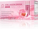 Collage Drink 6000 mg Marine Collage Peptider, flytende collagen Shots for kvinner med hyaluronsyre, vitamin C, collagen kosttilskudd støtte hud, hår & negle, 0,85 fl.Oz x30 flasker, Apple Flavor