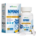 500mg NMNH, NMN Supplement Alternativ med NR, TMG, Resveratrol, COQ10, NAD Supplement, Anti Aging, Energi, Boost NAD+ Nivåer, 60 kapsler