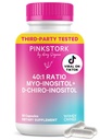 Pink Stork Inositol Supplement for kvinner – 40:1 Myo-Inositol & D-Chiro Inositol – Hormon Balance, Fertilitet og ovarian støtte – syklus regularitet og metabolsk velvære, 30 serveringer