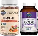 Hage of Life Organics Turmeric Inflammatory respons Gummy, 120ct og vitamin kode høy potens rå sink, 60ct