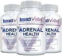Forskning Bekreftet Adrenal Support - 180 Kapsler - Støtte Adrenal Gland funksjon, Økt energi, Balance Cortisol - Mushrooms, B vitaminer, Bioflavonoider, BioPerine