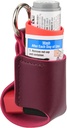Beautyflier Astma Inhaler Holder, holdbare mikrofiber skinn reise Handy Inhaler Keychain Holder for barn og voksne, Inhaler ikke inkludert (rød)