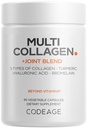 Codeage Multi Collagen Protein + Joint Blend Supplement, Hyaluronsyre, Bromelain, Turmeric, Ginger, Boswellia, Astaxanthin - Hydrolysert Bovine kollagen - 5 kollagentyper - Ikke-GMO - 90 Kapsler