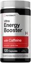Horbäach energitilskudd | 120 Kapsler | med koffein, Ginseng og vitamin B12 | Daglig energiforsterkning piller | Ikke-GMO, Glutenfri