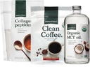 Natural Force Organic Clean Coffee + collagen Peptider + Organic MCT Olje Bundle – Toxin Gratis Kaffe, Grass Fed Collage, & MCTs - Ikke-GMO, Keto, & Paleo - 12 Oz, 11.7 Oz, 32 Oz