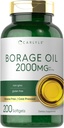 Carlyle Borage Olje Supplement | 2000mg | 200 Softgel Kapsler | 320mg GLA | Cold Pressed & Hexan Gratis | Ikke-GMO & Glutenfri