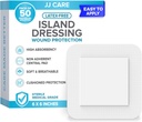 JJ CARE Adhesive Island Dressing [Pack of 50], 6x6 Sterile Bordered Gauze Dressing, pustende Island Sår Dressing Individuelt innpakket med høy absorbent Non-Stick Center Pad