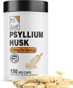 Det er bare! - Psyllium Husk, Dietary Fiber Supplement, Veggie Capsules, 1500 mg Per Serving, 150ct flaske (150 Count)