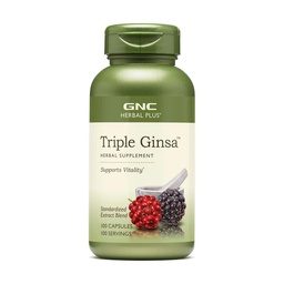 GNC Herbal Plus Triple Ginsa Supplement, støtter vitalitet, 100 serveringer