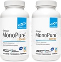 XYMOGEN Omega MonoPure 1300EC Bundle - 60 Softgels + 120 Softgels - Fiskeolje med 3X større absorpsjon - DHA EPA Omega 3 Supplement for hjertehelse + Kognitiv støtte