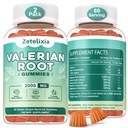 2 Pack Organic Valerian Root Gummies, naturlig ro å hjelpe avslapning, Herbal Supplement for Mood Support, Melatonin gratis, ikke-GMO, Glutenfri, Vegansk, Grønn Grape Flavor, 120 greve