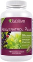 trunature Resveratrol Plus Standardisert Trans-Resveratrol 250 Milligram, 140 vegetariske kapsler