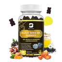 Svart Seed Oil & Sea Moss Gummies Irsk sjø Moss Gummy med Ashwagandha, Svart Seed Oil, Elderberry, Turmeric, Vitamin D3, C, Sink - Støtte Immunitet, Joints, Digestion, Hårvekst - 60