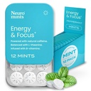 NeuroGum Energi Koffeinmynter (144 stykker) - Sukker Gratis med L-theanin + Naturlig Koffein + Vitamin B12 & B6 - Nootropisk energi og fokus Supplement for kvinner og menn - Keto & Vegan, Peppermynte Flavor