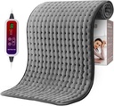 Qfun ekstra stor oppvarming pad for rygg smerte relief, 19.6"x39.3" XXL rask varme pad hals og skulder elektrisk oppvarming pad for periode krammer med 6 varmeinnstillinger og automatisk avstengning, Christmas gaver for menn
