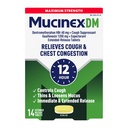 Cough Suppressant og utfordrende, Mucinex DM maksimal styrke 12 timers tabletter, 14ct, 1200 mg Guaifenesin, lindrer bryst kongessjon, stillhet våt og tørr cough, 1 lege anbefalt OTC Expectorant