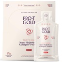 ProT gull flytende kollagenprotein Shot, 17g Clear Protein Nano-hydrolysert Grass Fed Collage, 2g Arginin for sår støtte, glutenfri, sukkerfri, 0g karbohydrater, ikke GMO, Berry, 1 fl oz, 24 Pack
