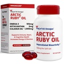 Arctic Ruby Oil 1000mg – Omega 3 Supplement for kvinner og menn med EPA, DHA & Astaxanthin 2mg - Fisk og krill olje alternativ – 60 Softgels (1 pakke)