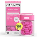 Cabinet: Diphenhydramin 25mg Allergi Relief Antihistaminer tabletter for allergier, Hay Fever og Runny Nese, 120 tabletter (påfyllbar glassflaske)