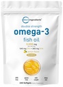Mikro ingredienser Omega 3 Fish Oil Supplements 3.000mg Per Serving, 240 Softgels | Lemon Flavored – Burpless EPA 540mg + DHA 360mg | Deep Sea Fish