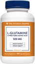 Vitamin Shoppe L-Glutamine 500MG, en gratis form aminosyre, støtter muskel gjenoppretting og immun helse (300 kapsler)