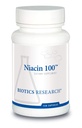 Biotisk forskning Niacin 100, 100 Milligram Niacin, Vitamin B3, Kolesterol, HDL, LDL, Triglycerid, LP, Cardiovaskulær helse, 150 Kapsler