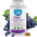 One Planet Nutrition Nano Grape frø pakke 250 mg Veggie kapsler (120 serveringer), Nano for forbedret absorpsjon, støtter antioksidant helse for vaskulær helse, ikke-GMO, Vegan, Glutenfri