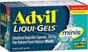 Advil Liqui-Gels Minis smertestillende og feber reduserer, smertemedisin for voksne med Ibuprofen 200 mg for smertelindring - 80 flytende fylte kapsler