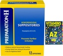 Suppositorier Hemorroide, Relief dag og nattetid Discomfort av hemorroider, 12 greve + bedre guide gratis vitaminer kosttilskudd