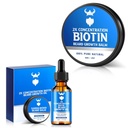 Beard vekstolje med 2X konsentrasjon Biotin for menn og Biotin Beard Balm for menn og kondition Beard Wax, Hydrates & Thickens Facial Hårvekst