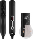 Beard Straightener Comb for menn - oppgradert profesjonell elektrisk menns beared Straightening Heated Brush Portable Anti-Scald 5 Justerbare temperaturer og LCD-skjerm med bærepose