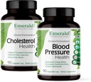 EMERALD LABS Kolesterol Helse (90 Caps) og blodtrykkshelse (90 Caps) - Støtte hjerte og sirkulasjonssystem - støtte blodtrykksnivåer i et normalt område - Glutenfri - 30-dagers forsyning