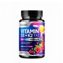 Vitamin D3 K2 – Chewable vitamin D 5000 IU & K2 MK-7 100 mg – 2 i 1 vitamin D K2 Supplement Chews - Immune, hjerte, og bein støtte – Ikke GMO - Tasty Berry Flavor - 120 Chewable Tabletter