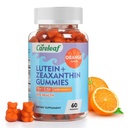 Vegan lutein og Zeaxanthin kosttilskudd, lutein for øyne med Zeaxanthin & vitamin A, Lutein gummier for tørr øye lindring og klar visjon, Øyevitaminer for eldre og barn, 60 greve, Orange Flavor