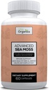 Advanced Sea Moss, havmose avanserte formel, premium havmos supplement, havmose piller, seamoss supplement, Irish Sea Moss Kapsler & Organic Bladderwrack & Burdock, & Black Pepper Extract, Seamoss