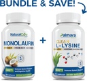 Naturlig Cure Labs Bundle: Premium Monolaurin 600mg + Ren L-Lysine 600mg