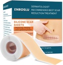 Upgrad Silikon Scar Sheets (1,6" x 120"- 3 Meter), Medisinsk Silikon Scar Tape, Scar Removal Strips for Acne, Burn Scars C-Seksjon & Keloid Surgery Scars Sheets Behandlingsark
