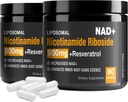 NAD Supplement - NAD+ med Nikotinamid Riboside (NR) og Resveratrol Quercetin 900mg ren organisk NAD Plus for cellular reparasjon sunn aldring hjernefunksjon (2 pakke)