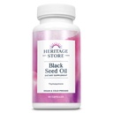 HERITAGE Black Seed Oil flytende kapsler 650mg, Nigella Sativa Olje Supplement med Thymoquinon, Omega 3 6 9, Antioksidant, Kolesterol, Digestive, Joint & Immune Support*, Vegan, 45 Serv, 90ct