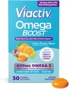 Viactiv Omega 3 Fish Oil Gummies. EPA DHA Supplement for hjerte helse og hjerne helse, 30 sukkerfri gummy vitaminer, 1pc servering