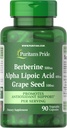 Puritans Pride Berberin, Alpha Lipoic Acid & Grapefrø, fremmer antioksidant støtte, 90 grønnsaker kapsler
