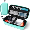 Astma Inhaler Case, Portable Nebulizer Organizer, Reise-Ready med Mesh Pocket, Dobbel glidelås, Silikon håndtak, barn og voksne, stilig grønn