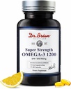 Dr.Brian Omega 3 Fiskolje - 1200 mg |180 Softgels sitron flavor rTG Omega3 EPA & DHA | Høy absorpsjon Omega 3 fettsyre kosttilskudd for sunn hjerte og hjerne -180 dagers forsyning