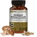 DailyNutra Mushroom Defense Formula - immunstøtte Supplement ® Organic Mushrooms, varmt vann ekstrahert - Reishi, Chaga, Maitake, Shiitake & Turkey Tail (90 kapsler)