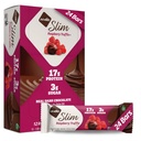 NuGo Slim mørk sjokolade bringebær truffle, 17g protein, 2g sukker, 7g fiber, lav netto karbohydrat, ketovennlig, glutenfri, 24 greve