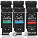 Viter energi ekstra styrke koffeinert mynter 80 mg koffein, B vitaminer, sukkerfri. (Variety, 20pcs, 6 Pack)