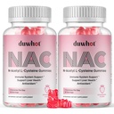 NAC Gummies 600 mg, N Acetyl Cysteine Supplement NAC Chewable for antioksidanter og immun støtte, Lunge og lever helse, Naturlig Jordbær Flavor, 120ct